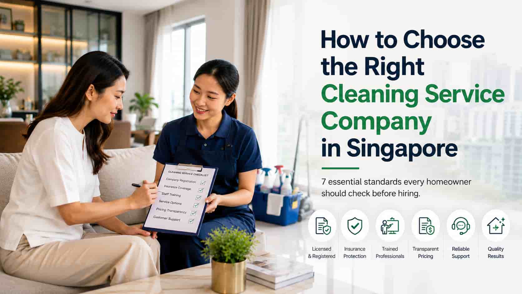 How to choose a reliable cleaning service in Singapore by comparing cleaning companies and professional home cleaning standards
