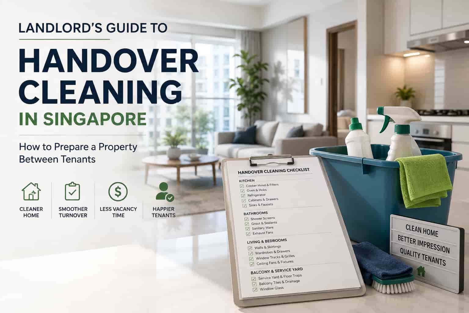 Landlord handover cleaning checklist for a Singapore apartment between tenants