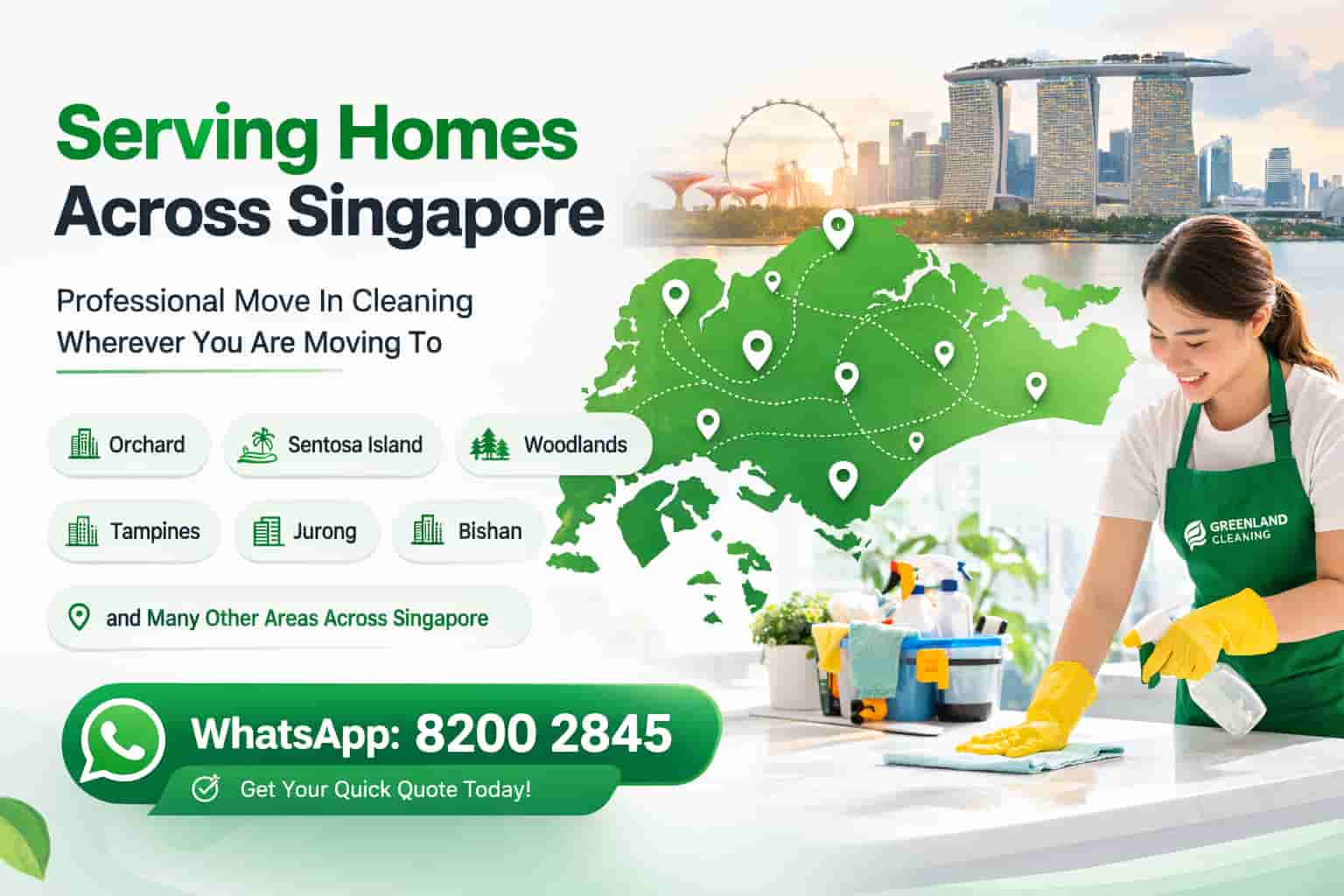 house cleaning service covering homes across Singapore with WhatsApp quick quote